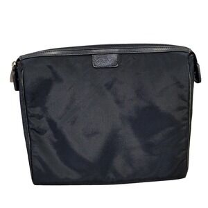 TUMI Canvas Cargo Clutch Tote Notebook Tablet Case Black Padded Lining‎